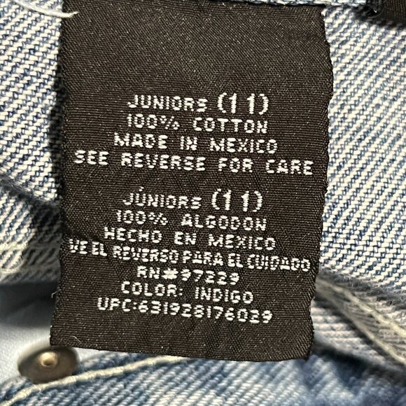 Juniors Y2K Hi Rise Denim Shorts 11 Rainbow Floral Embroidered Hippie Whimsical - Picture 7 of 9